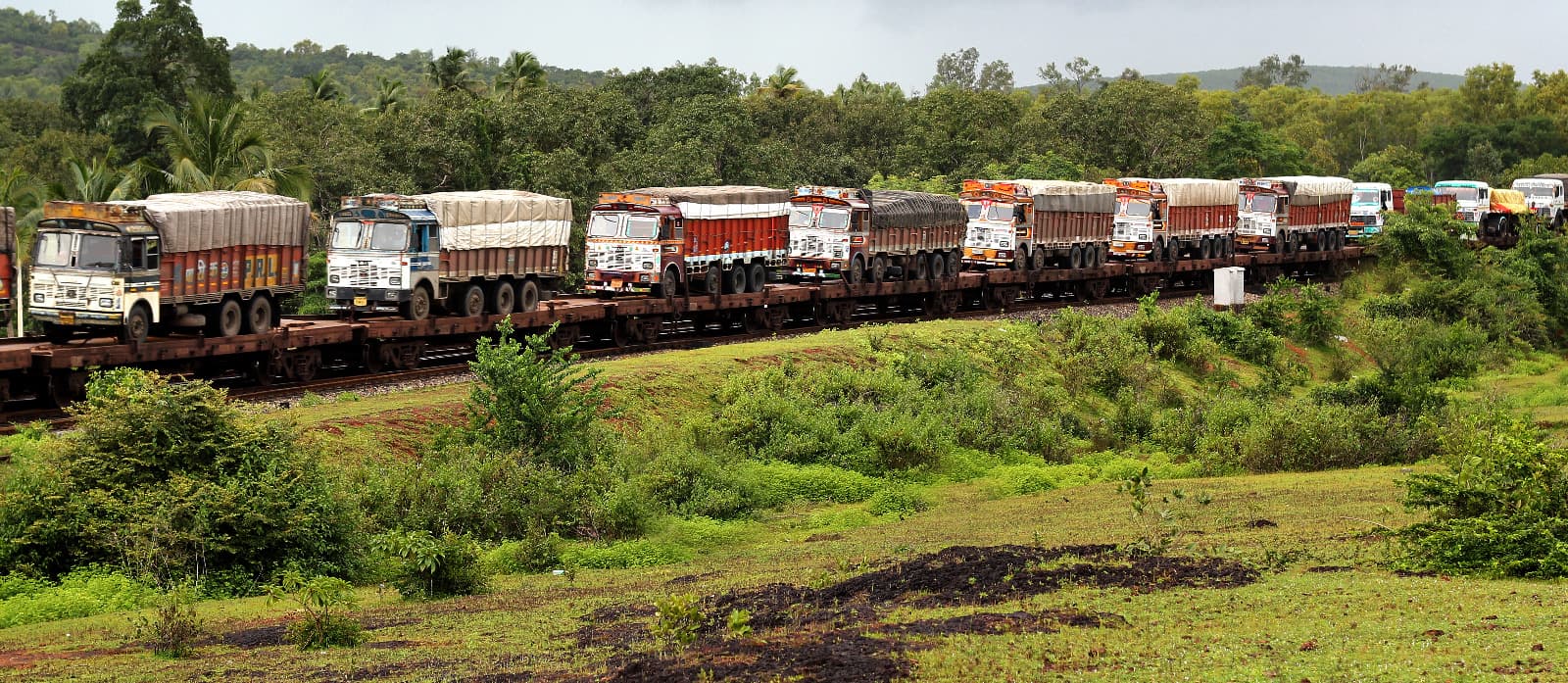 RORO train on tracks